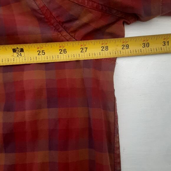 Duluth Trading Co Button Up Shirt Mens 2XL Short Sleeve Red Plaid Outdoor Camp - Picture 8 of 9
